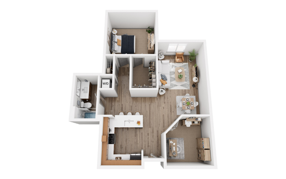 One Bedroom with Den 3 - Partial Renovation - 1 bedroom floorplan layout with 1 bathroom and 790 square feet