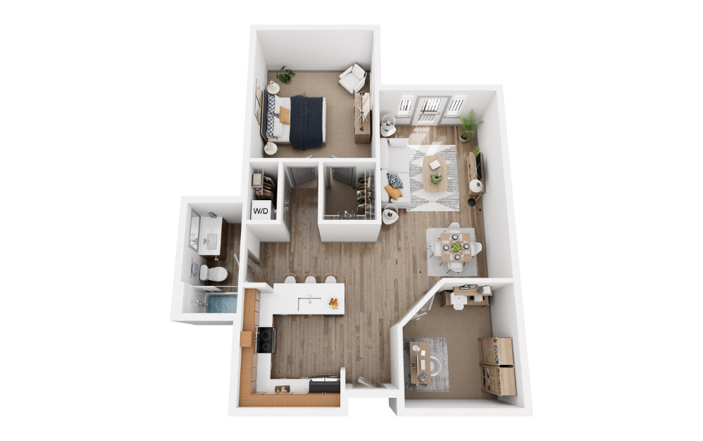 One Bedroom with Den 4 - Partial Renovation - 1 bedroom floorplan layout with 1 bathroom and 817 square feet
