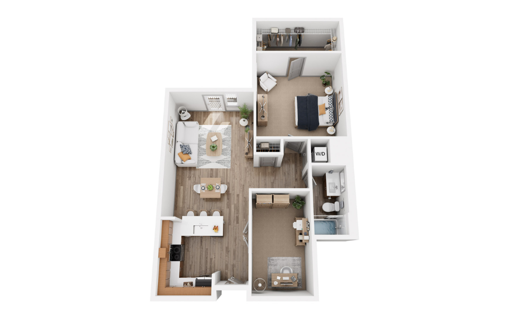 One Bedroom with Den 5 MFTE - Partial Renovation - 1 bedroom floorplan layout with 1 bathroom and 851 square feet