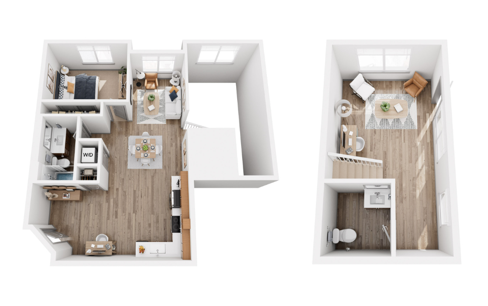 Live Work 3 - Renovated - 1 bedroom floorplan layout with 1 bathroom and 1034 square feet