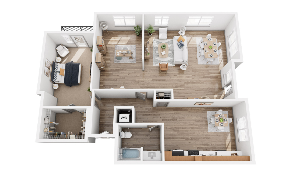 Live Work 4 - Classic - 1 bedroom floorplan layout with 1 bathroom and 1418 square feet